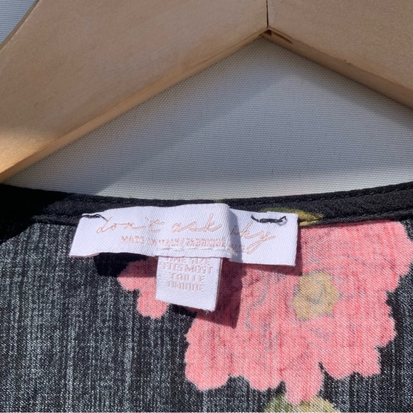 Don’t Ask Why floral cropped mutton Angel sleeve viscose cottage boho top OS - Picture 5 of 14